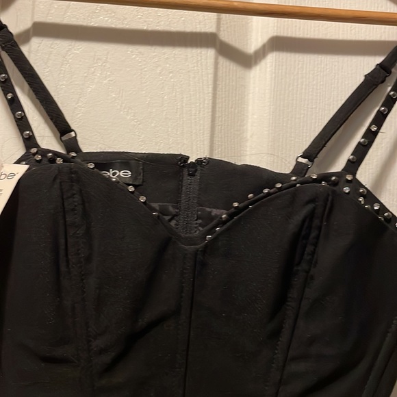 Bebe Structured black rhinestone corset bustier - rare - NWT XS - Picture 4 of 4